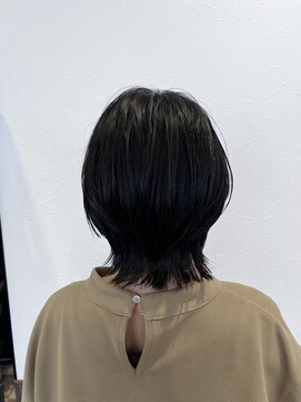 ゴデーレ(GODERE) 10代20代30代40代ブルーハイライト×ウルフ×透け感バング