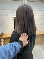 サンド 鹿児島中央(sand)&nbsp;黒髪/グレーベージュ/レイヤーロング/前髪パーマ[鹿児島駅]