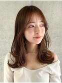 ミディアムレイヤーセミディワンカール外ハネシアーカラー