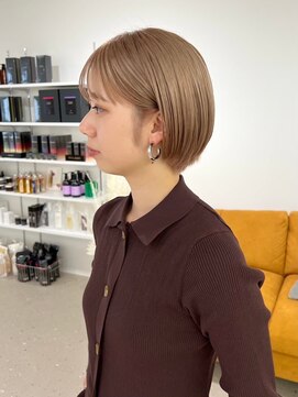 ノウハウ キョウト(KNOWHOW kyoto) ハイトーンベージュ/丸みショート/ハイライトボブ