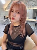 韓国ヘアーハッシュカットレイヤーカットグレージュブリーチ無し