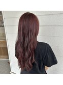 ブリーチなしカラー/ワインレッド