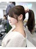 前髪顔まわり韓国ヘアレイヤーカットサイドバンク2wayバンク韓国