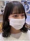 コテ巻き風パーマ少ししっかり目　新デジタルパーマ
