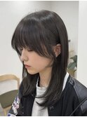 顔まわりレイヤー×暗艶髪カラー