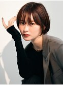 表参道大人ショートボブ顔周りレイヤーカットくびれショート30代