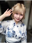 浴衣/ヘアセット/くるみちゃん風ヘア