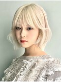 クラゲヘアー/小顔/オリーブグレー［大阪梅田/ボブ/小顔］