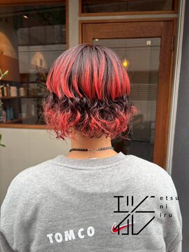 エツニイル(etsuniiru) ツートーンボブ×スパイラルパーマ