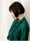 肩上ボブ大人可愛いボブひし形ボブアッシュベージュ