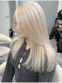 原宿 ホワイトブロンド#ロングレイヤー ハッシュカット