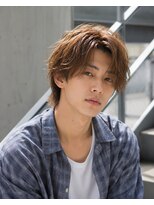 MEN's Baguz MEN'Sカット/ MEN'Sパーマ/ MEN'Sカラー 韓国ミディアムレイヤー×ニュアンスパーマ色気の束感ヘア