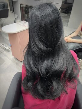 ジエクト カナウ(The Ect canow) 《レイヤーロング》垢抜け黒髪アッシュブラック韓国ヘア