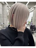 保存必須【海外風ハイトーンボブ】ホワイトグレージュカラー