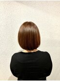 レイヤーボブ×オレンジブラウン