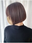 【feliceMICHI 石井 あすか】丸みボブ ブラウンベージュ 艶感