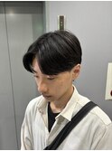 センターパート毛流れ