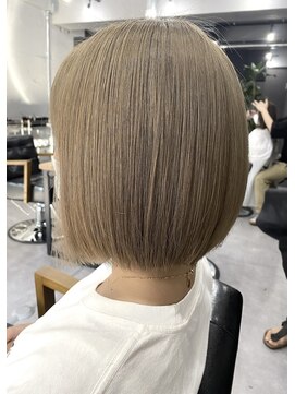 ウェイビー 桜木町店(WAVY) 【ブリーチあり】王道ベージュミニボブスタイル