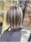 アンブレラカラー/ハイライト/グレージュ/レイヤーボブ/髪質改善