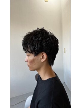メンズカット バイ ソイクフ(メンズカット by SOY-KUFU) 20代30代40代◎ブルーブラックマッシュパーマ