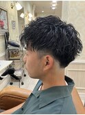 メンズ刈り上げアップバング