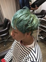パティオンツー(PATIONN2)&nbsp;メンズショートダブルカラーエメラルドクリアグリーンスタイル