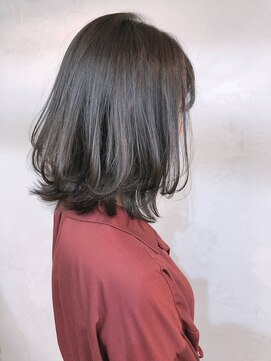 ノク(nok) ブルージュカラーくびれボブ_ブランジュネイビーカラー