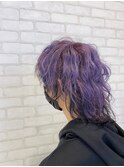 10代20代/メンズ/ウルフカット/ハイトーンカラー/パープルカラー