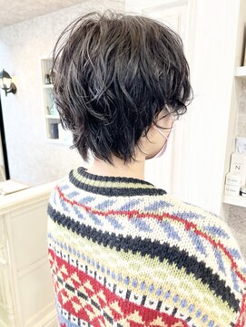 キャアリー(Caary) 福山市美容室Caary 癖毛風パーマ ダークグレージュ