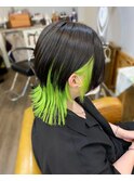 ウルフマッシュ ダークグレー ネオングリーン