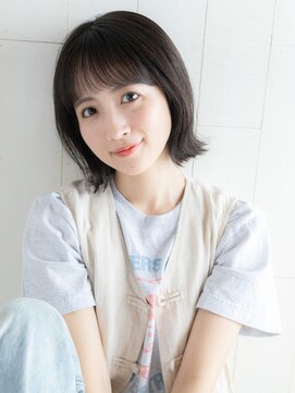 キャリコ(calico) 《calico》黒髪前下がりボブ＊切りっぱなしボブ＊大人可愛い＊