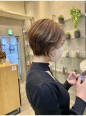 ふんわり動く仙台ショートボブ丸顔面長補正カット美容室