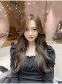大人ガーリー/前髪/顔周りレイヤー×ブリーチなし韓国ヘア[新宿]