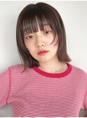 ミニボブ 切りっぱなしボブ 暗髪ボブ 外ハネボブ【Riku】