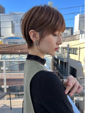 ロンドエニカ 大宮(Lond enika) 斜めバンググレージュカラーシルキーべジュマッシュパーマ[大宮]