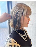 切りっぱなしボブ★アンブレラカラーシアーベージュ