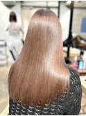 レイヤーカットミルクティーベージュケアブリーチ髪質改善