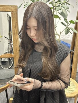 アルコイリスバイドールヘアー(ARCOIRIS by Dollhair) アッシュオリーブネイビーグレーレイヤーロングメンズライク都島