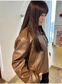 アッシュブラウン/ストレートロング/チョコレートブラウン