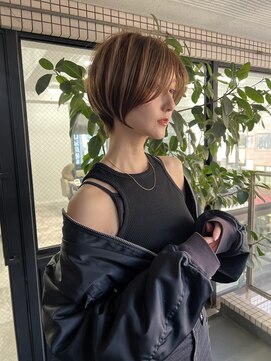 ネイロ 錦糸町(NeiRo) 魅力倍増カールセミディシアーカラーダークアッシュショートヘア