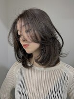 バベル アット フルリール 甲子園口(BABEL at fleurir)&nbsp;顔まわりレイヤー韓国ヘア髪質改善アッシュグレーミディアムヘア