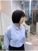 ミニボブ小顔似合わせ前髪暗髪切りっぱなしボブショートボブ仙台