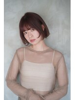 ボブ　ピンクベージュ