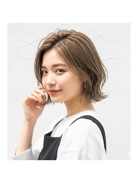 カラーハイライトハッシュカットレイヤーカットボブ髪質改善