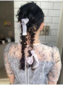 【ChaoMICHI yu-ka】三つ編み 結婚式 編みおろし お呼ばれヘア