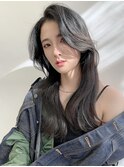 小顔に見せるワンホン＆韓国ヘア/顔周りレイヤーカット