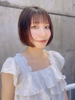イーストハムネオ(EAST HAM NEO)&nbsp;透明感シアーブラウン/前下がりショートボブ/顔まわりカット
