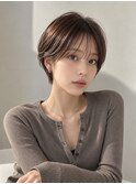 上品な小顔ショート/長め前髪あり毛流れ/20代30代40代50代/池袋