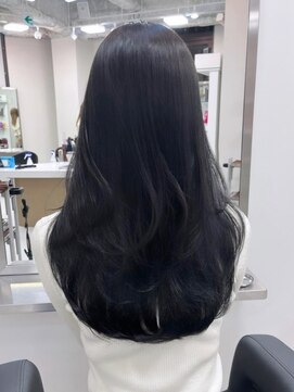 ベレーザ 渋谷(BELEZA) 2349透明感黒髪シアーグレージュフリンジバングふんわりカール