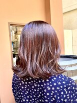 ココカラヘアー ニコ(cococara hair nico)&nbsp;ピンク/ボルドー/カシスカラー/切りっぱなし/韓国/ブリーチなし